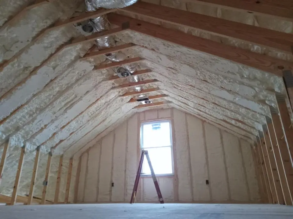 Spray foam roofing application for Crawl Space Insulation project in Gibsonville